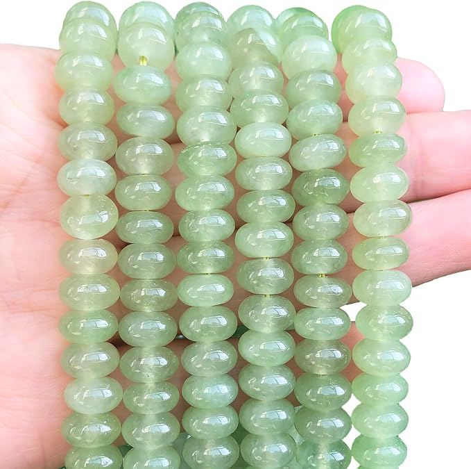 Songxi 5x8mm Natural Green Aventurine Stone Rondelle Beads, by SongXi