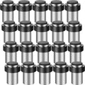 Chumia 30 Pcs Door Stopper Mounted Floor Stops Stainless Steel Cylindrical Stopper Modern Decorative Rubber Bumper Stops Holder Wall Protector for Bottom or Top of Door (Silver)