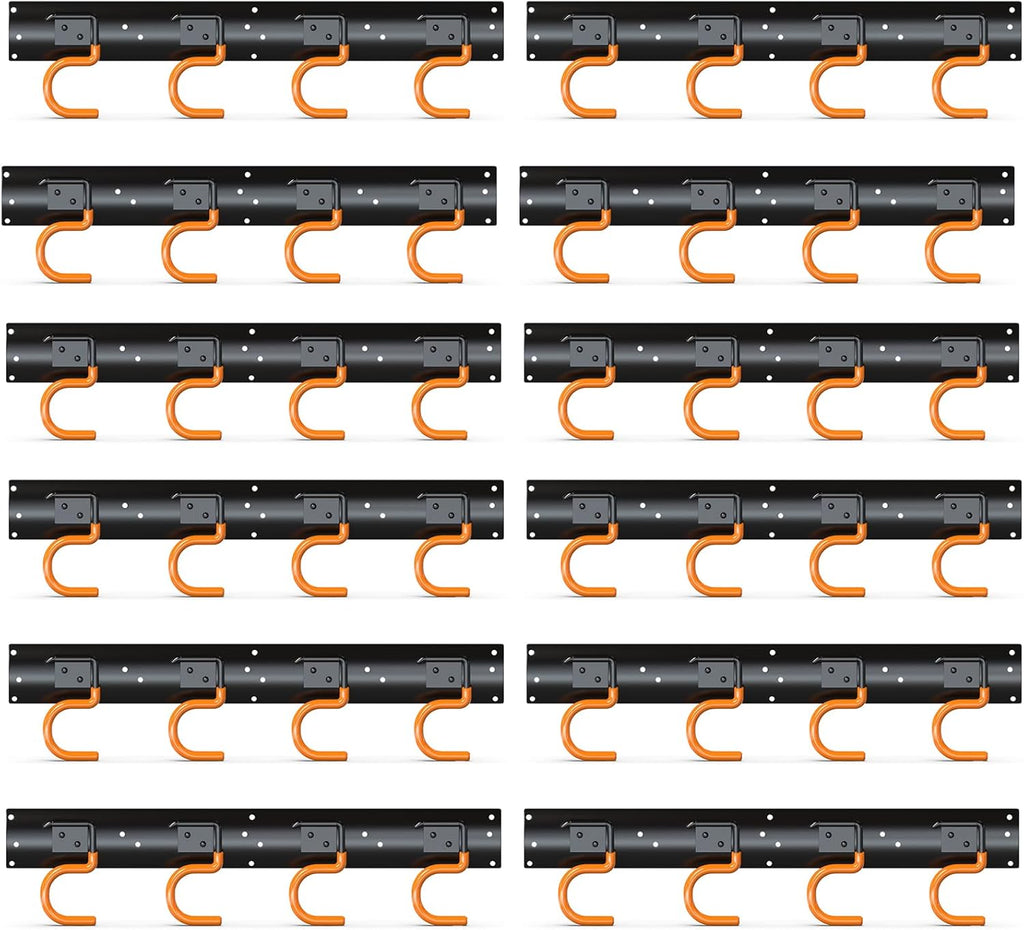 3-H 12×16" All Metal Garden Tool Organizer, Garage Tool Organizer, Broom Holder Wall Mount for Garage, Shed, Garden, Basement Hanging and Organizing Rake, Mop, Shovel, Hose