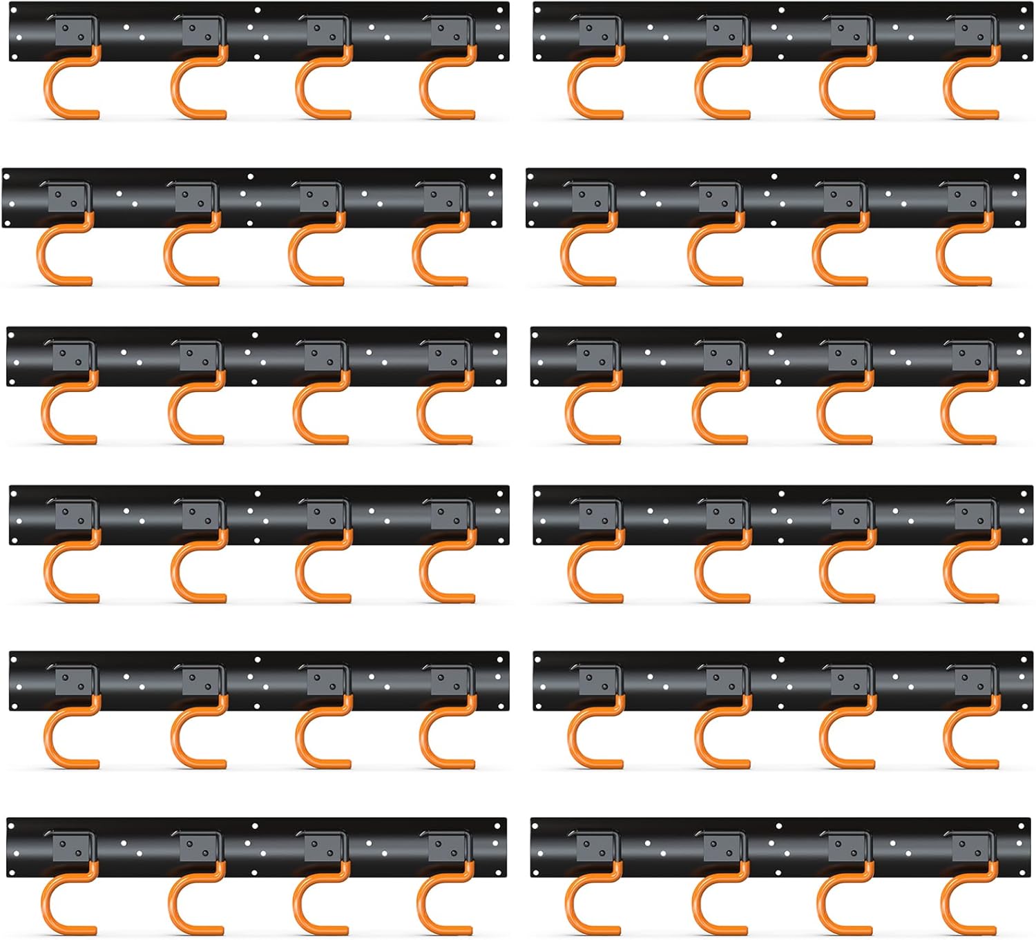 3-H 12×16" All Metal Garden Tool Organizer, Garage Tool Organizer, Broom Holder Wall Mount for Garage, Shed, Garden, Basement Hanging and Organizing Rake, Mop, Shovel, Hose