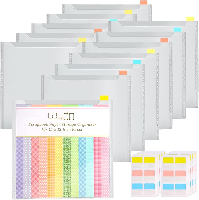 Caydo 12 Pcs Scrapbook Paper Storage by Caydo