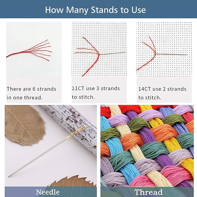 ZuoAnLF 5 PCS Cross Stitch Bookmark Kits, DIY Bookmarks Cross Stitch Kits - Image 7