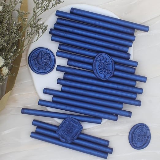 Navy Blue Wax Seal Sticks 26pcs, Andotopee Glue Gun Wax Seal Sticks - Image 6