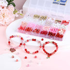 DUQGUHO Valentine's Day Beads for Jewelry Making, 8mm Red Pink White Glass - Image 3