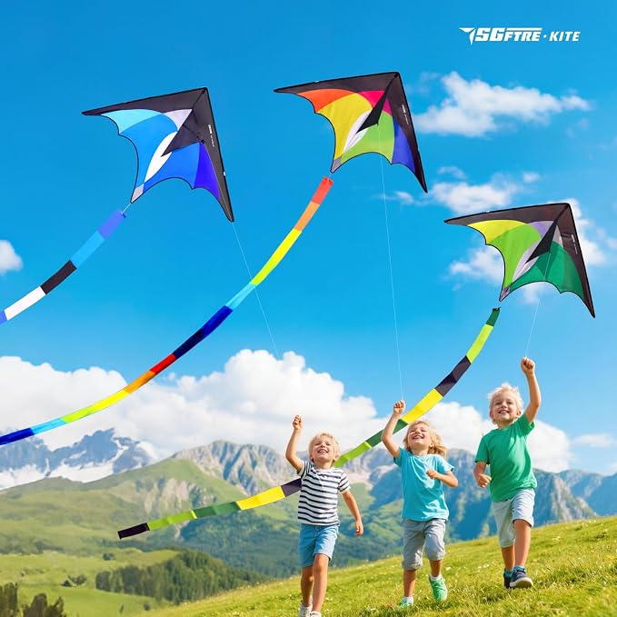 3-Piece Set Delta Kite for Easy to Fly Large Kite for Kids and Adults - Image 5