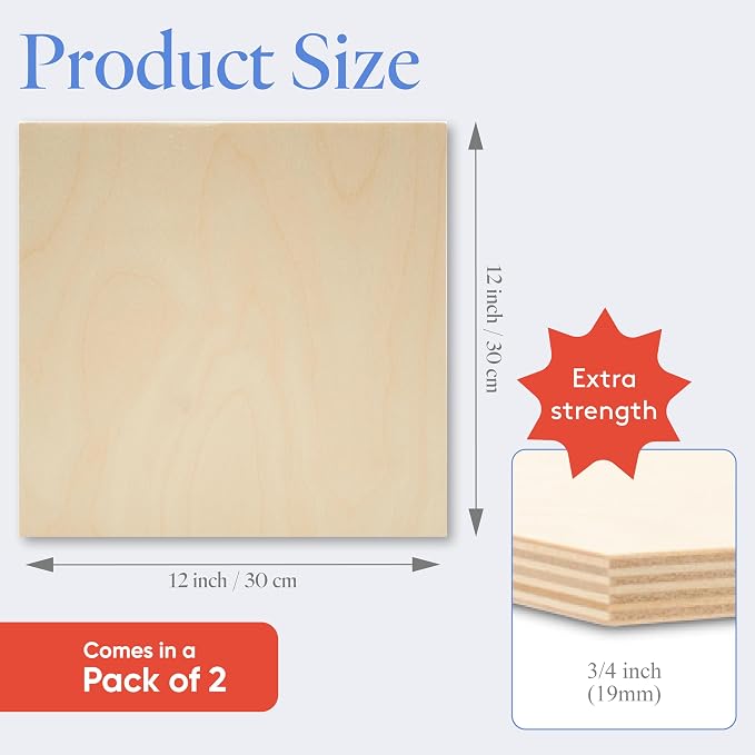 Baltic Birch Plywood 12 x 12 x 3/4 Inch - 18 mm Craft Wood - Image 2