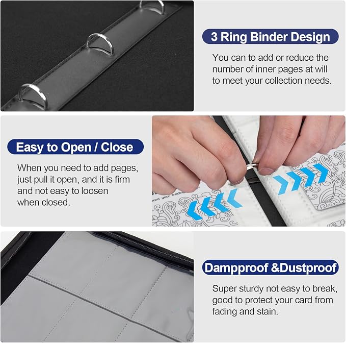 Card Binder – 720 Capacity, Zippered Trading Card Holder - Image 4