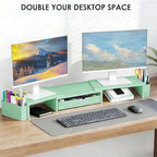 Spacrea Metal Desk Organizers and Accessories, Dual Monitor Stand Riser - Image 6
