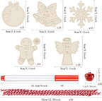 Artmag 50pcs Unfinished Wooden Christmas Ornaments Wood Slices - Image 2