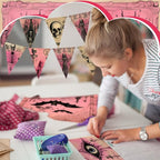HunnmingRe 20 Pcs 10''x10'' Pink Halloween Quilting Fabric Square Vintage - Image 6