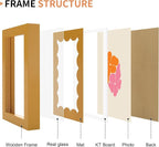 4x6 Picture Frame with Real Glass, Wooden cute 4 x 6 Photo Frame with Wavy Mat - Image 5