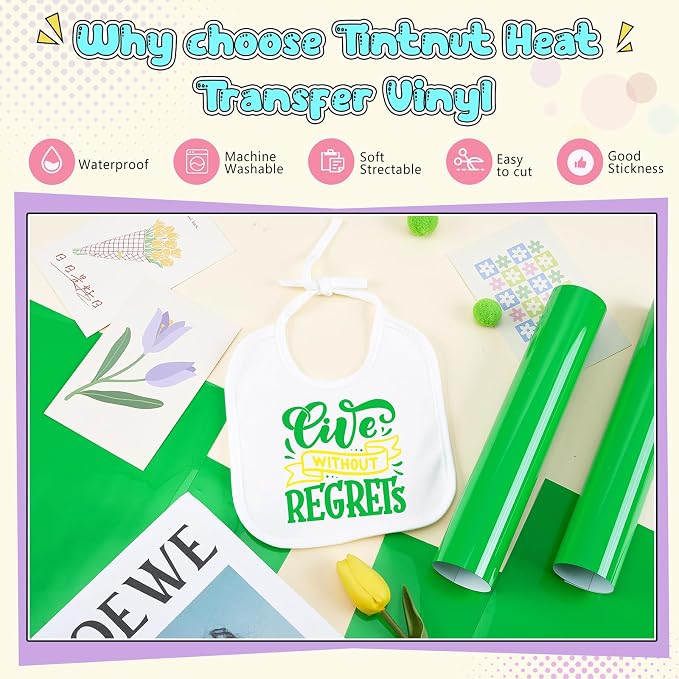 Tintnut Island Green Heat Transfer Vinyl, easy cut & weed, stretch washable - Image 3