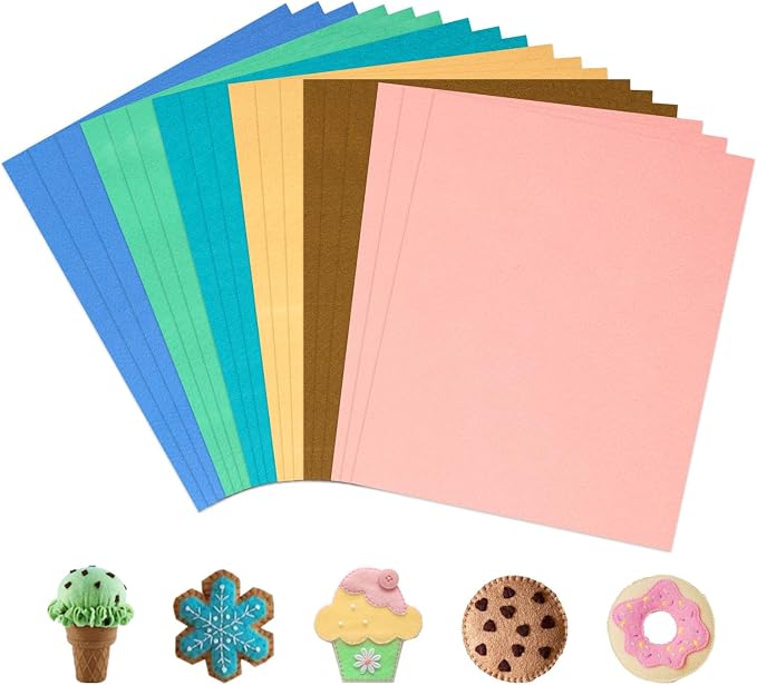 Whaline 18Pcs Boho Felt Fabric Sheets Soft Thick Assorted 6 Colors Craft Felt by Whaline