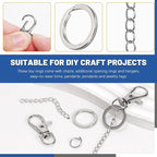 Glarks 125pcs Silver Keychain Making Kit, Keychain Craft Supplies Including Key - Image 4