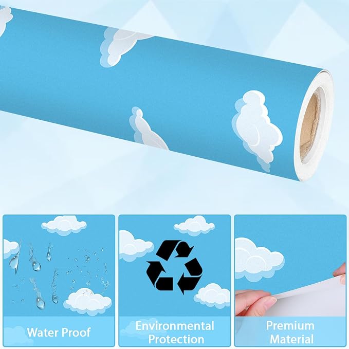 Qyeahkj Sky White Cloud Bulletin Board Paper Roll Cloud Bulletin Board - Image 4