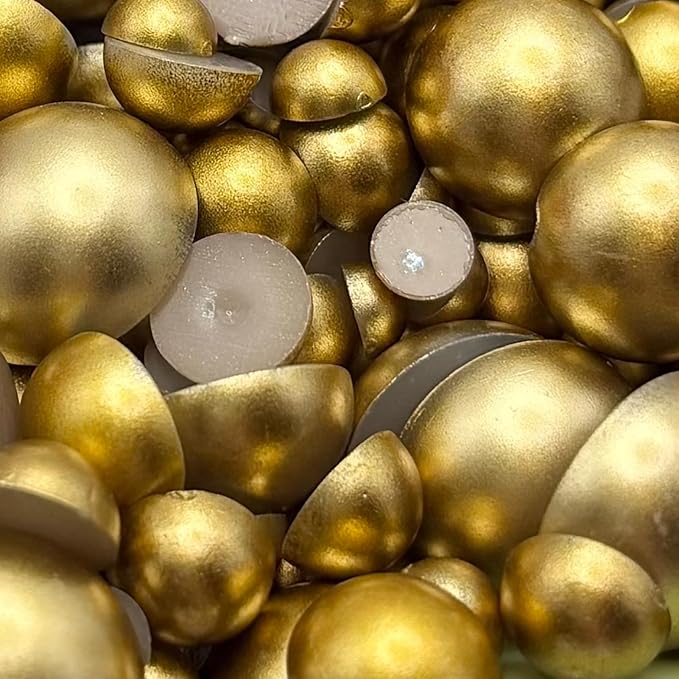 1500PCS 3-14mm Gold Flatback Pearls, 150g by Sqqzuie