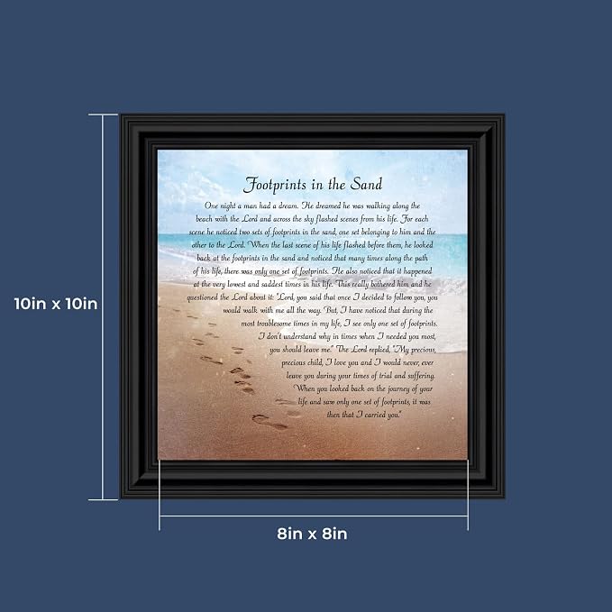 Footprints in the Sand Inspirational Wall Art, Beach Decor, Christian Gifts - Image 3