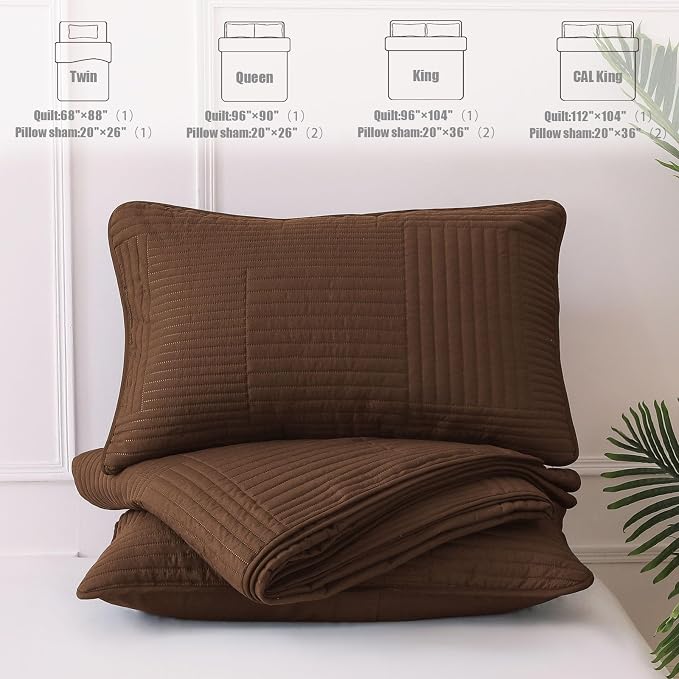 Whale Flotilla Ultra Soft King Quilt Bedding Set, Lightweight Microfiber Brown - Image 7