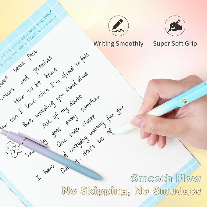 UIXJODO 12 Pcs Gel Pens 0.5mm Quick Dry Black Ink Pens Fine Point Smooth - Image 5