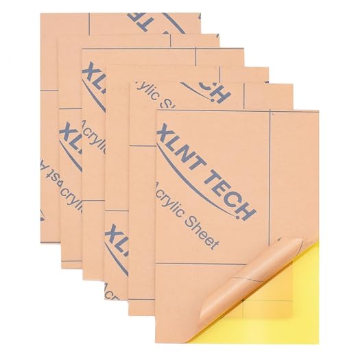6 PCS Yellow Transparent Cast Acrylic Sheets 8" x 12" x 0.118", Plexiglass by MaterialsParts
