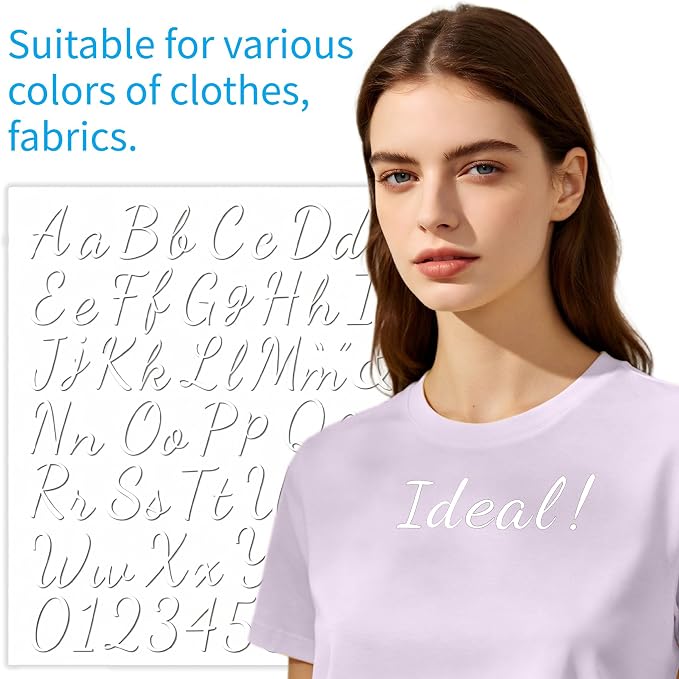 12pcs Iron on Letters for Clothing, Heat Transfer Vinyl Letters, DIY Fabric - Image 5