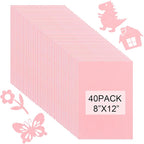 40 Pcs Stiff Felt Fabric Sheet for Crafts, 1mm Thick and 8”x12”Pink Felt Fabric by Tiparts