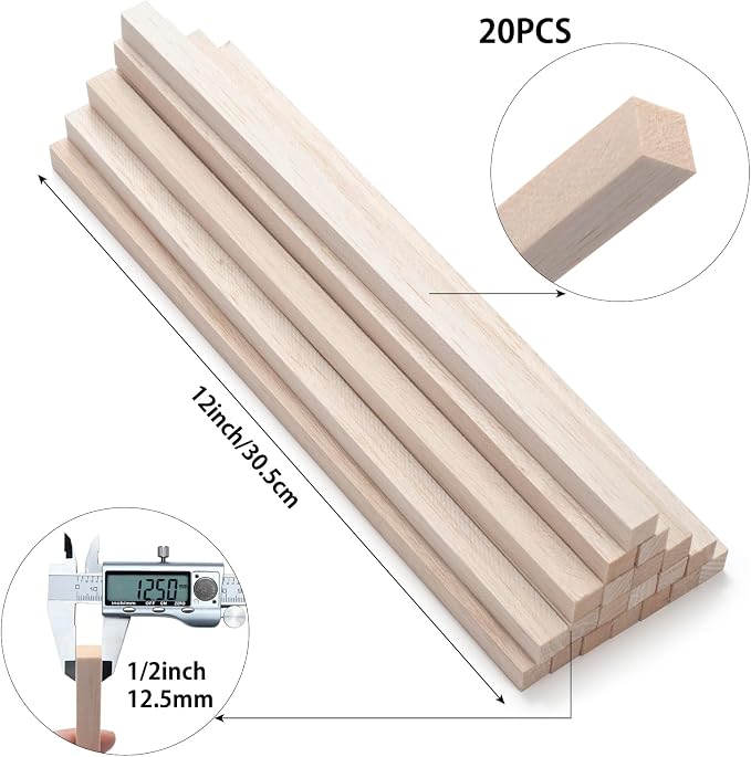 Balsa Wood Sticks, Balsa Wood Strips, Unfinished Wood Craft Sticks - Image 3