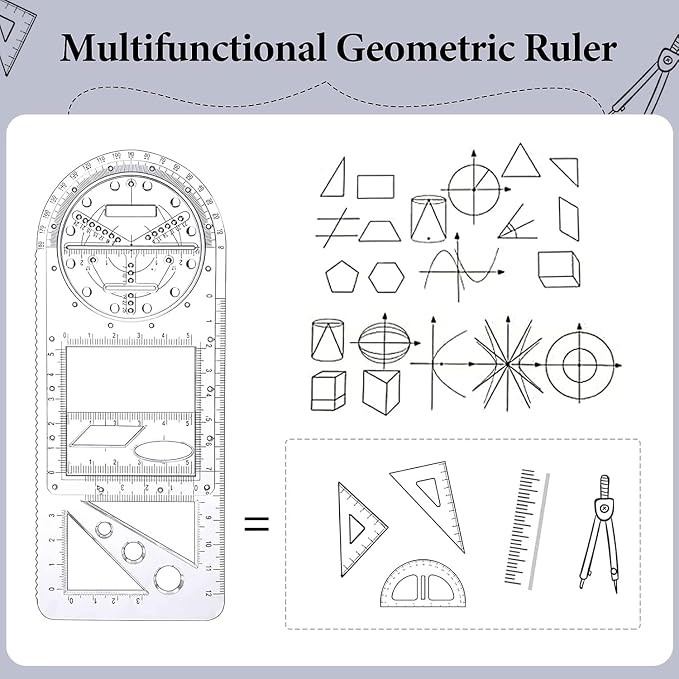 Multifunctional Geometric Ruler, Draft Rulers - Image 5
