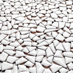 1.1 LB White Irregular Ceramic Mosaic Tiles - Image 4