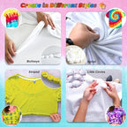 DIY Tie Dye Kits, Emooqi 32 Colours All-in-1 Tie Dye Set Contain 32 Bag Pigments - Image 4