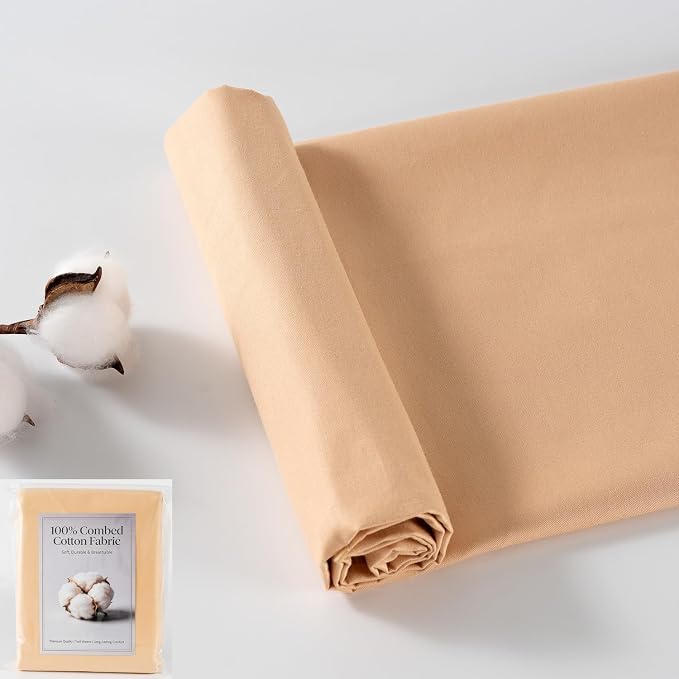 100% Combed Cotton Fabric by The Yard, 66 inches Wide, Premium Soft Breathable by CNSUPMK