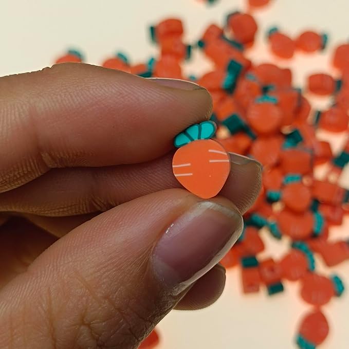 100pcs Carrot Polymer Clay 10mm Spacer Beads - Image 6