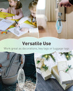 Uniclife 10 Pcs Modern Glitter Rhombus Keychain Tags, Customizable Luggage Tags - Image 7