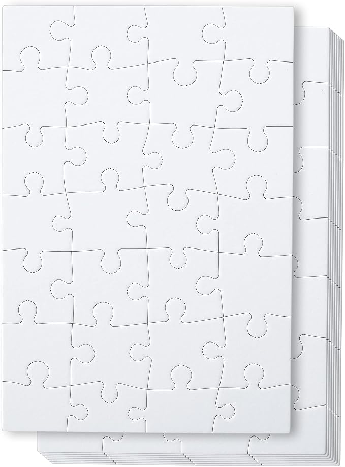 Mr. Pen- Blank Puzzle, 8 Pack, 28 Pieces/Pack, 5.5" x 8.1" | Blank Puzzles to by MrPen