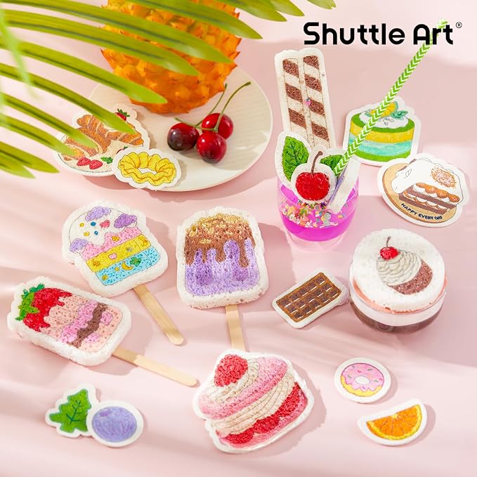 Shuttle Art 105 Pcs Magic Foam Texture Painting Kit Dessert Series: 24 Dessert - Image 4