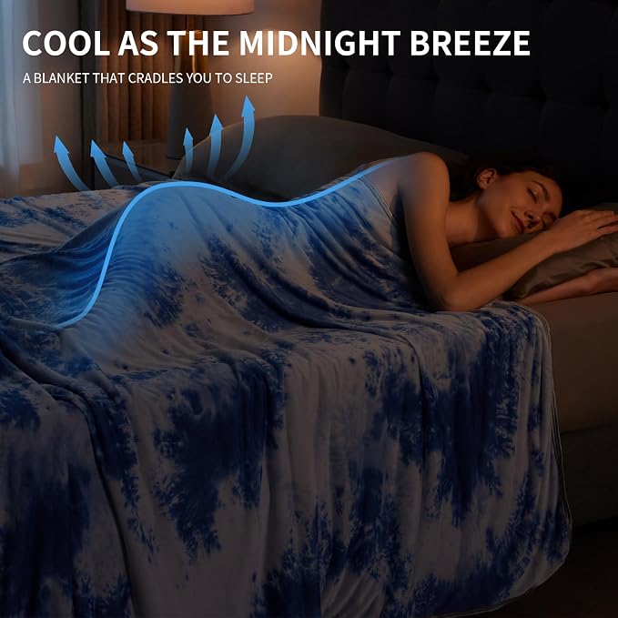 Guohaoi Cooling Blanket for Hot Sleepers and Night Sweats, Decortive Tie Dye - Image 6