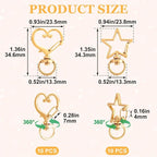 20 PCS Star Swivel Keychain Clasps, Heavy Duty Star Heart Shaped Spring Snap - Image 2