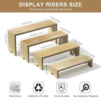 2 Set Wooden Tiered Risers Display Stands - Image 8