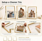AceList Floating Picture Frame, 3 Pack 8x10 Gold Double Glass | Clear - Image 6