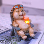 FOXMIS Hedgehog Statue Outdoor Solar Garden Decor - Image 3