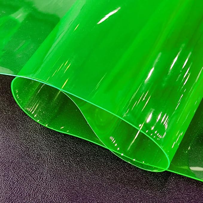 30x135cm Transparent PVC Vinyl, 0.4mm Neon Solid Color Waterproof Fabric Super - Image 3