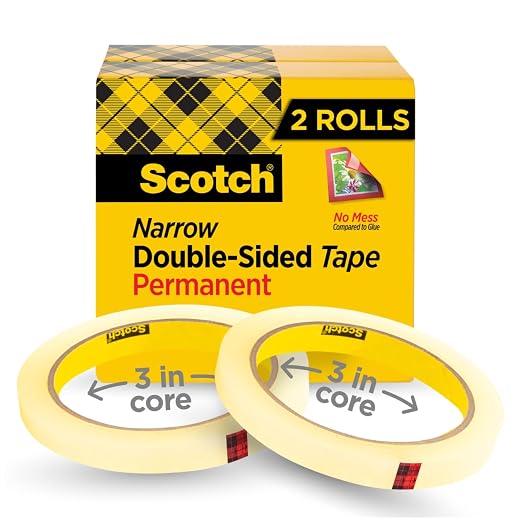 Scotch Double Sided Tape, 0.50 in. x 1296 in., 2 Tape Refill Rolls | Office and by Unknown