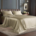 BEDELITE Satin Sheets Twin Size Bed Set, Luxury Soft Taupe Silky Sheets by BEDELITE