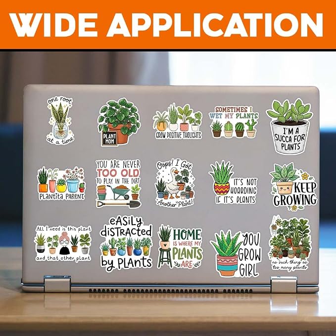MAIANEY Cute Plant Stickers Pack 15Pcs, Funny Gardening Vinyl Decals - Image 2