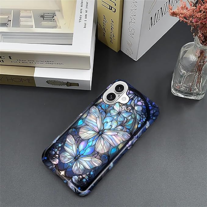 ZHEGAILIAN Case for iPhone 16, Stained Glass Butterfly Aesthetic Durable - Image 3