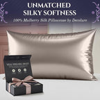 DECOLURE 100% Pure Mulberry Silk Pillow Case Queen Size – Highest Grade 30 - Image 2