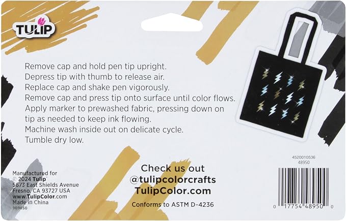 TULIP Mega Fabric Markers 4 Pack, Essentails - Image 8