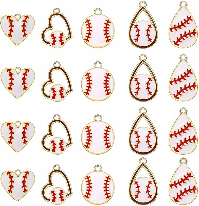 20PCS Sports Charms Enamel Basketball Baseball Pendant Charms - Image 6