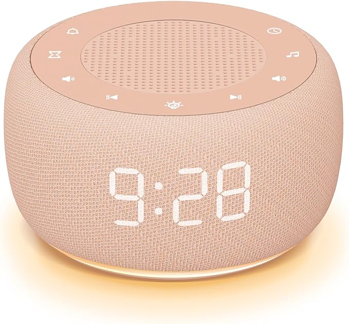 Buffbee Sound Machine & Alarm Clock 2-in-1, 0-100% Clock Face Brightness by BUFFBEE