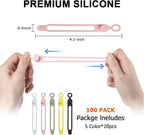 100Pcs Silicone Cable Ties Cord Organizer - Image 2